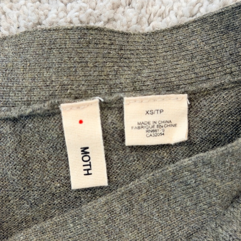 Moth Ruffled Button Cardigan - Brown - Picture 3 of 4